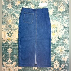 NWT M.Martin denim midi skirt